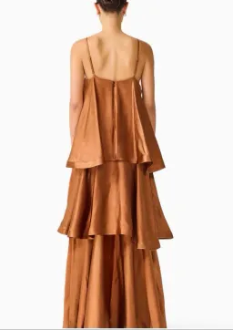 Elliatt Tilly Tiered Maxi Dress in Toffee Brown Size s/8 for rent on The Volte - image 3