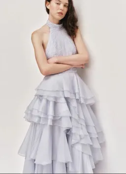 Aje Fayette Gown in French Blue Size 6 for rent on The Volte - image 4