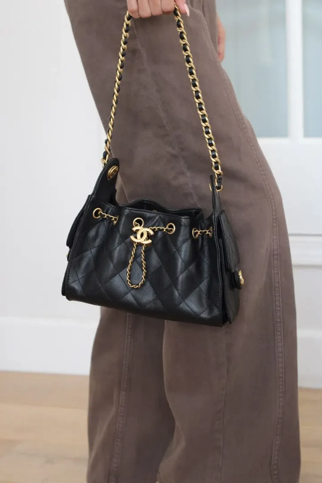 CHANEL MINI 25 BAG CAVIAR BLACK GHW for rent on The Volte - main image