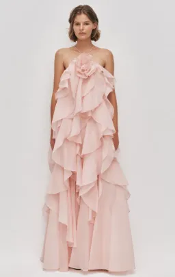 AJE Pandorea Layered Maxi Dress Pastel pink Size 6 for rent on The Volte - image 1