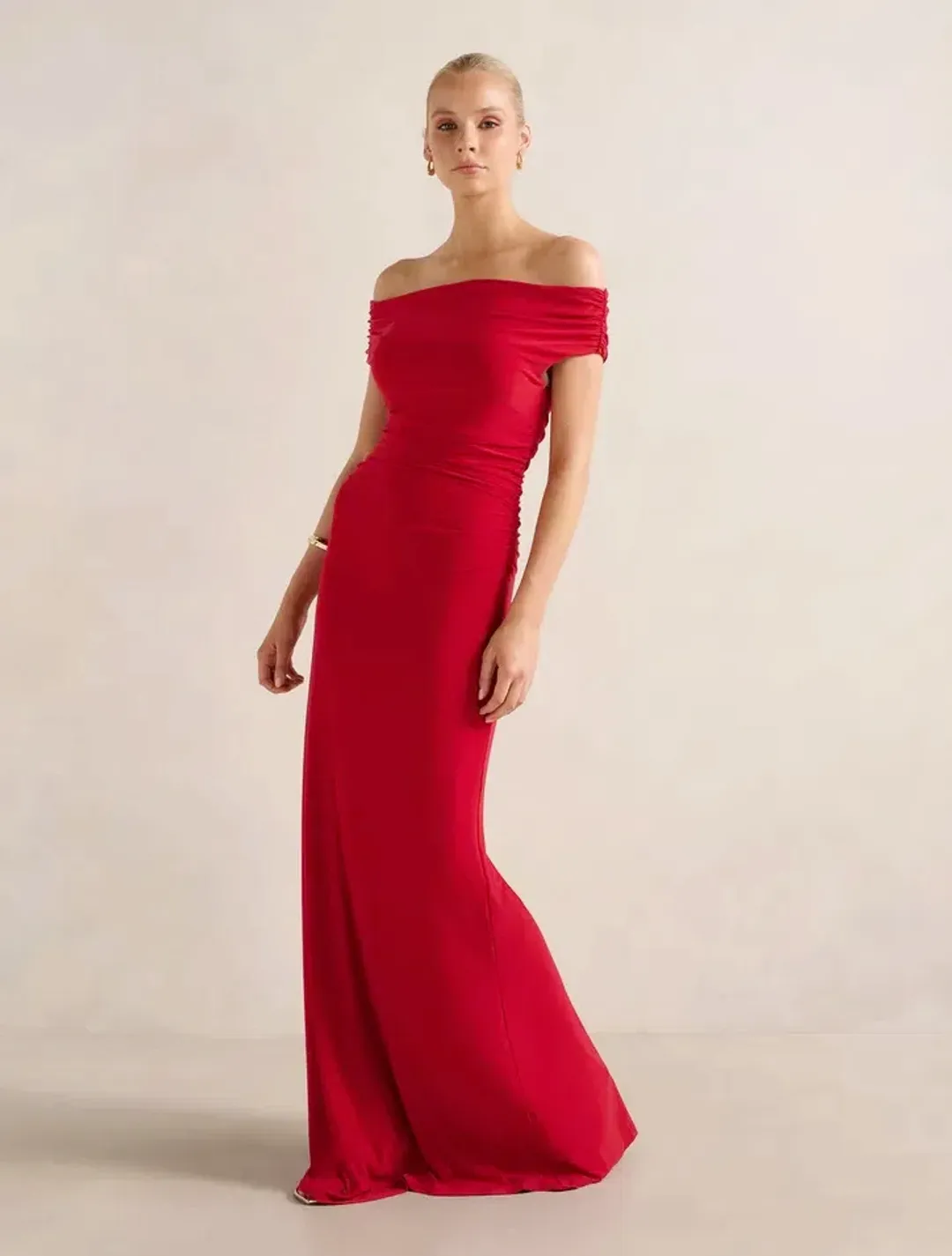 Forever New Romy Off Shoulder Jersey Maxi Dress for rent on The Volte - main image