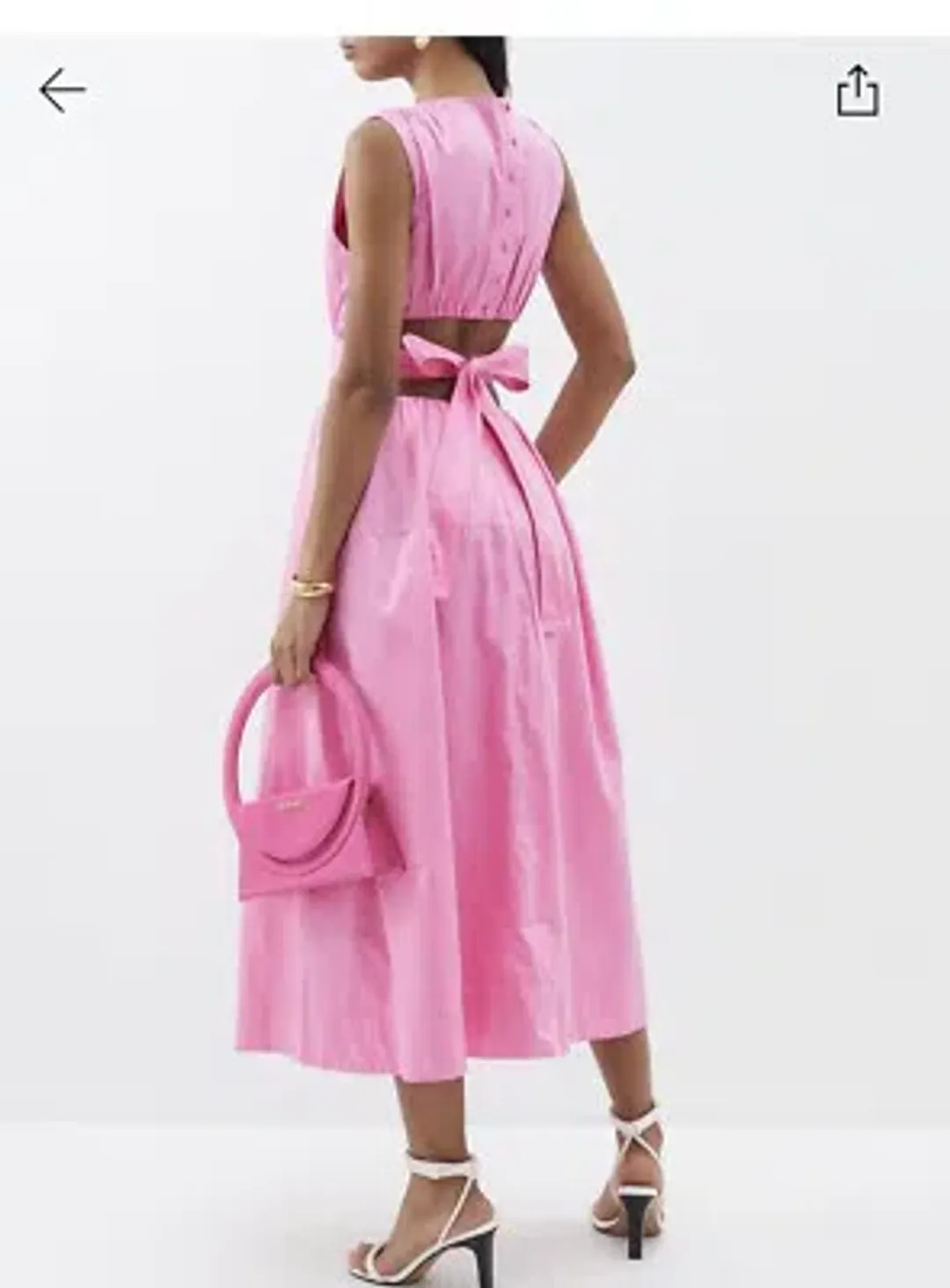 Aje ZORINA TIE MIDI DRESS size au16 RRP $500 in pink for rent on The Volte - main image