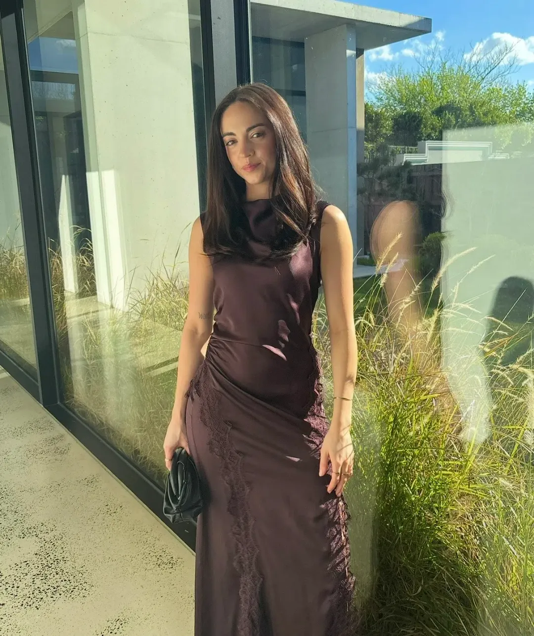 Shona Joy Allegra Lace Panelled Maxi Dress size AU 6 for rent on The Volte - main image