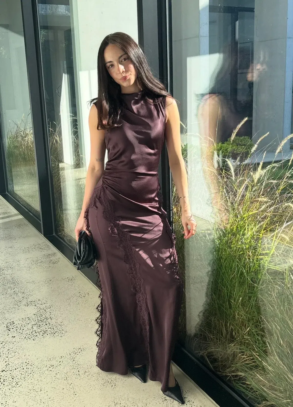 Shona Joy Allegra Lace Panelled Maxi Dress size AU 6 - Image 2