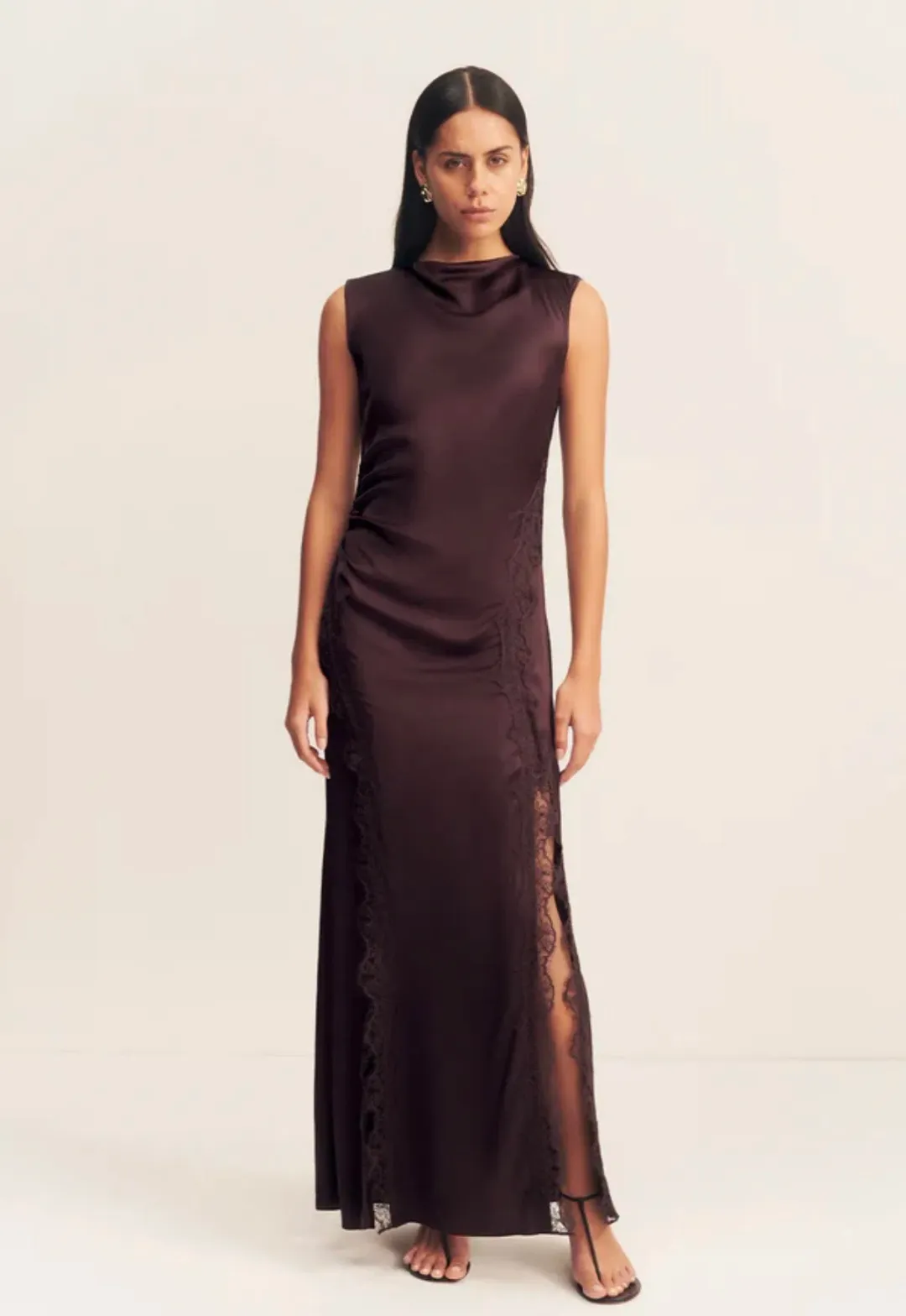 Shona Joy Allegra Lace Panelled Maxi Dress size AU 6 for rent on The Volte - main image