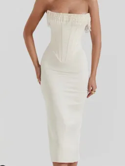 House of CB Nalita Champagne Midi Dress Size XS for rent on The Volte - image 2