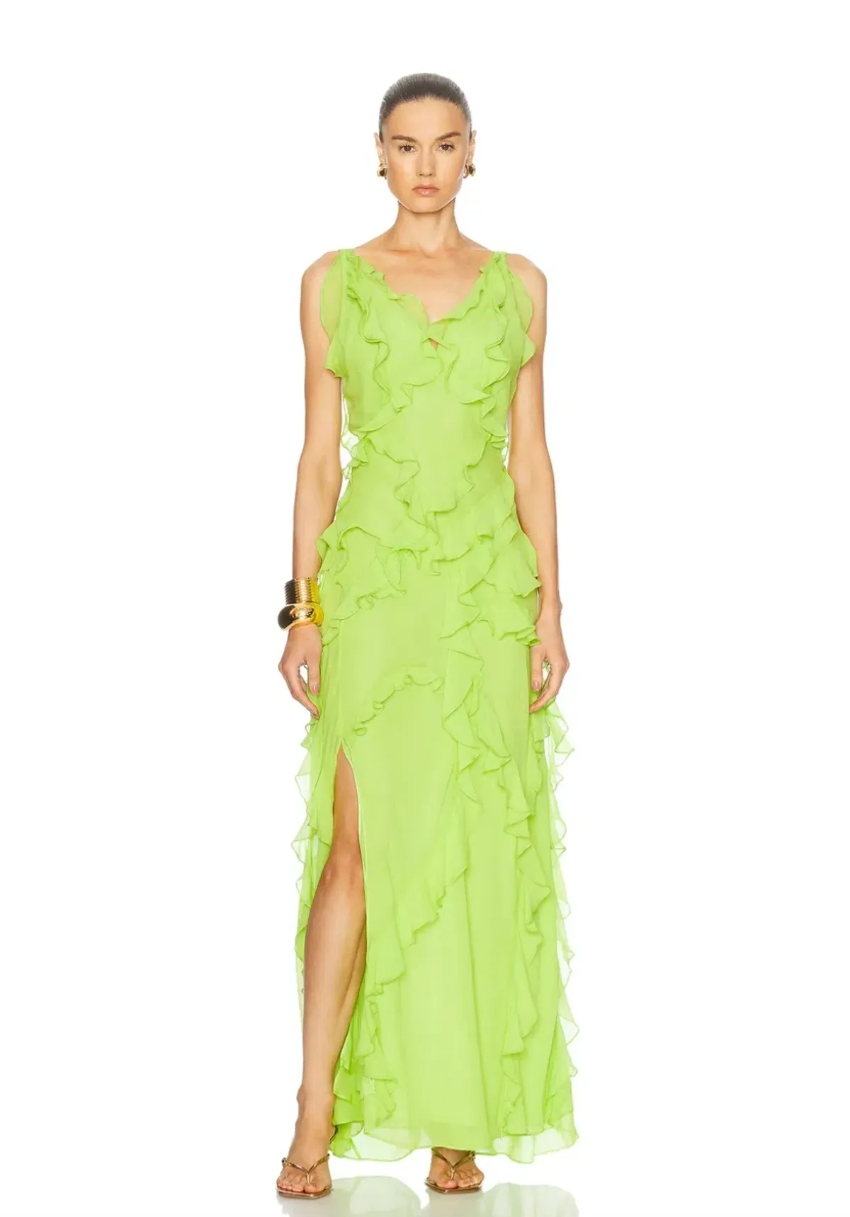 Rachel Gilbert Cedar Gown Lime Green 1/AU8 - Image 1