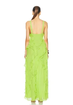 Rachel Gilbert Cedar Gown Lime Green 1/AU8 for rent on The Volte - image 3