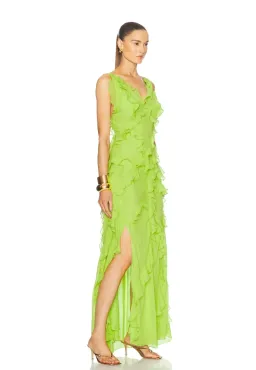 Rachel Gilbert Cedar Gown Lime Green 1/AU8 for rent on The Volte - image 2