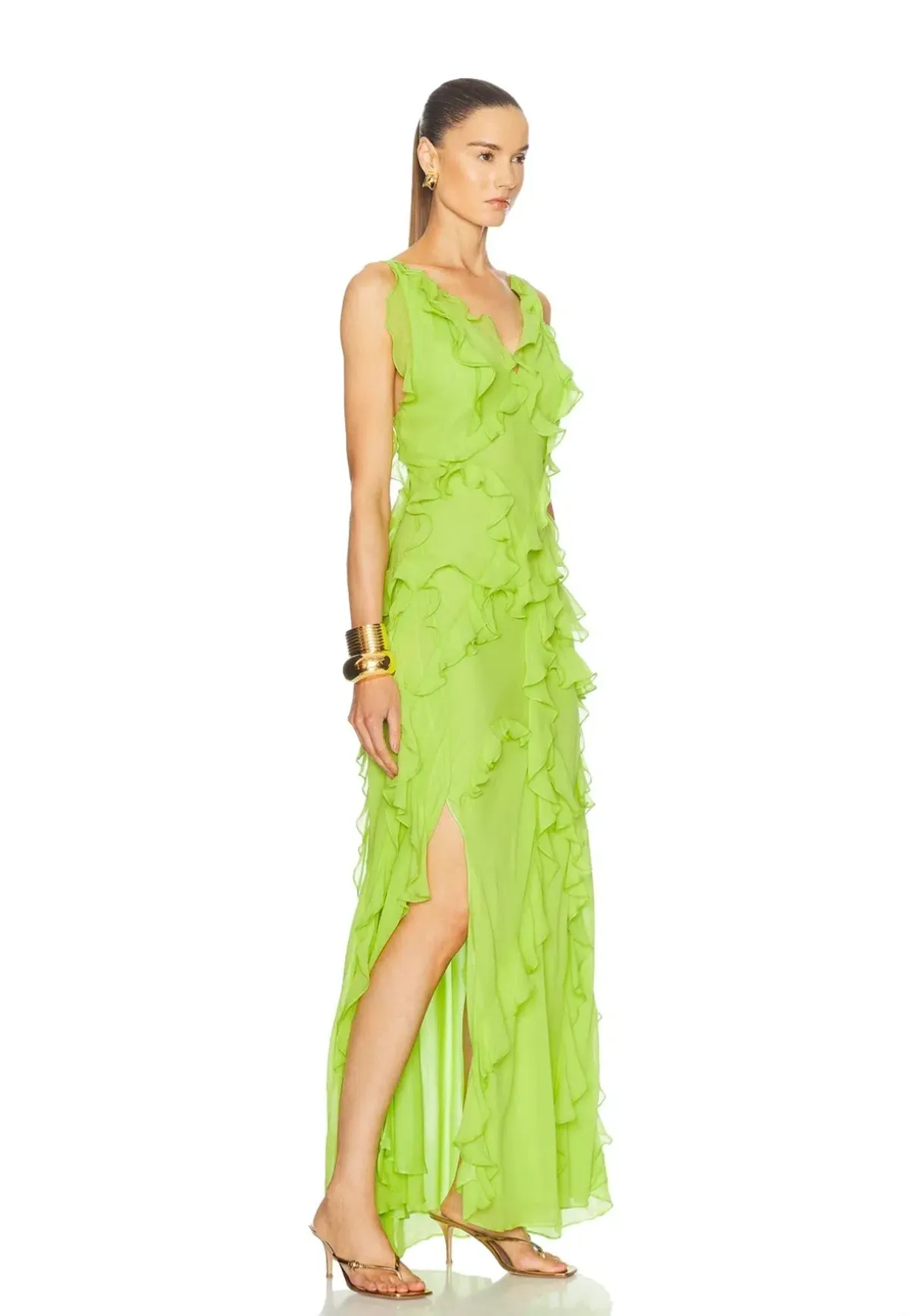 Rachel Gilbert Cedar Gown Lime Green 2/AU10 - Image 2