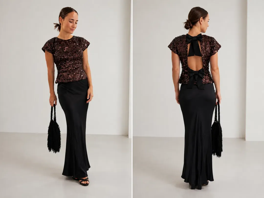 Ganni velvet sequins top size 34 (6/XS) for rent on The Volte - main image