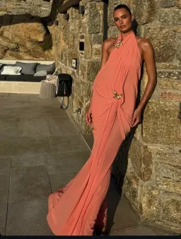 Abyss by Abby Debut Maxi Dress Coral Size Small/8 for rent on The Volte - image 4