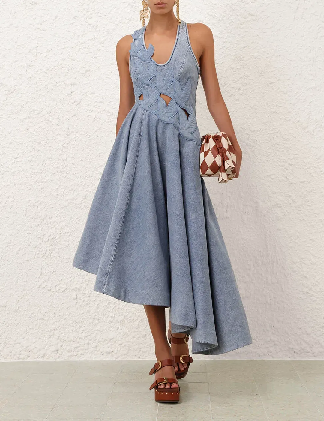 Zimmermann Alchemy Denim Applique Dress - size 1 for rent on The Volte - main image