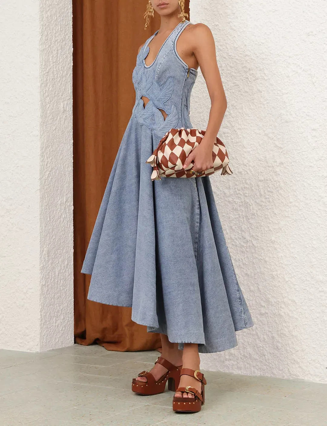 Zimmermann Alchemy Denim Applique Dress - size 1 for rent on The Volte - main image