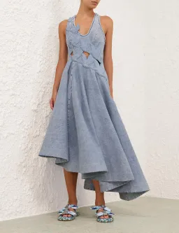 Zimmermann Alchemy Denim Applique Dress - size 1 for rent on The Volte - image 4