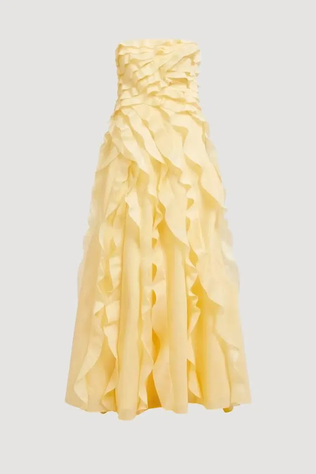 π Aje ALLAIRIE GOWN in Butter Yellow - Size 6 AU π Ruffled Tiered Maxi Dress π for rent on The Volte - main image