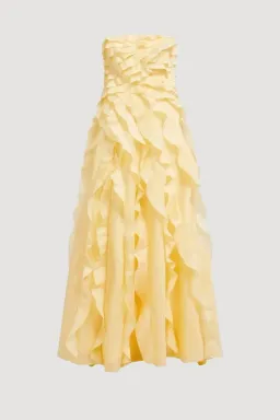 π Aje ALLAIRIE GOWN in Butter Yellow - Size 6 AU π Ruffled Tiered Maxi Dress π for rent on The Volte - image 6