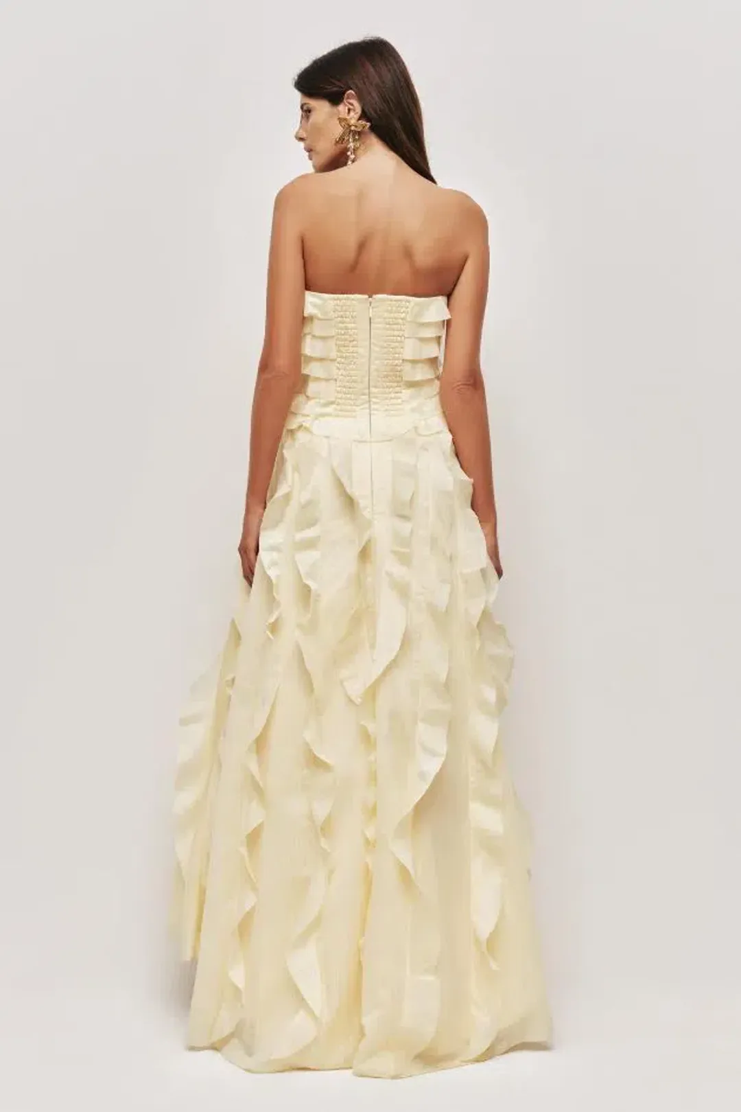 π Aje ALLAIRIE GOWN in Butter Yellow - Size 6 AU π Ruffled Tiered Maxi Dress π for rent on The Volte - main image