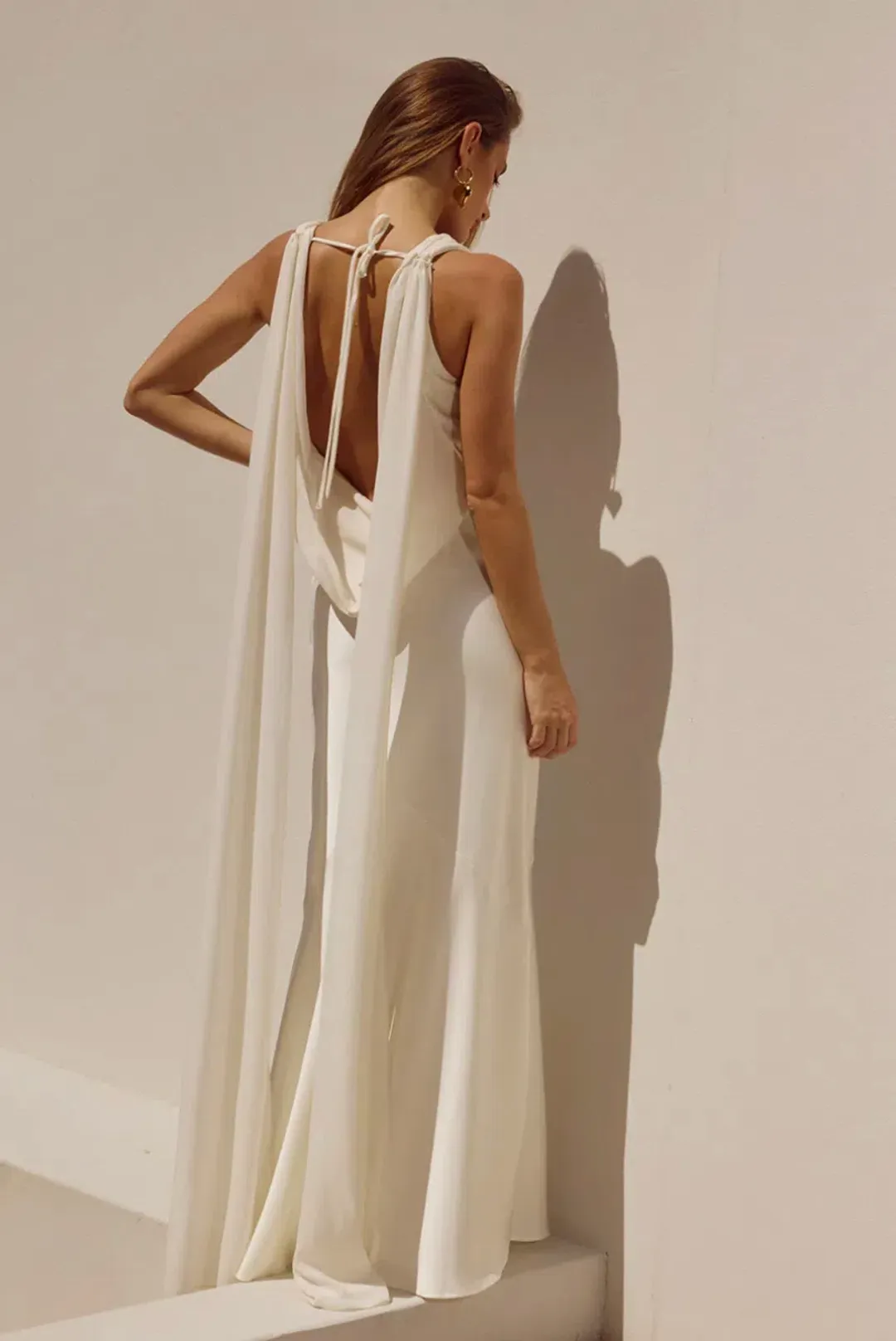 RUNAWAY THE LABEL - GABRIELLA COWL MAXI DRESS - IVORY for rent on The Volte - main image