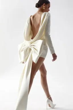 The New Arrivals by Ilkyaz Ozel - Isthar Mini Bow Dress for rent on The Volte - image 4