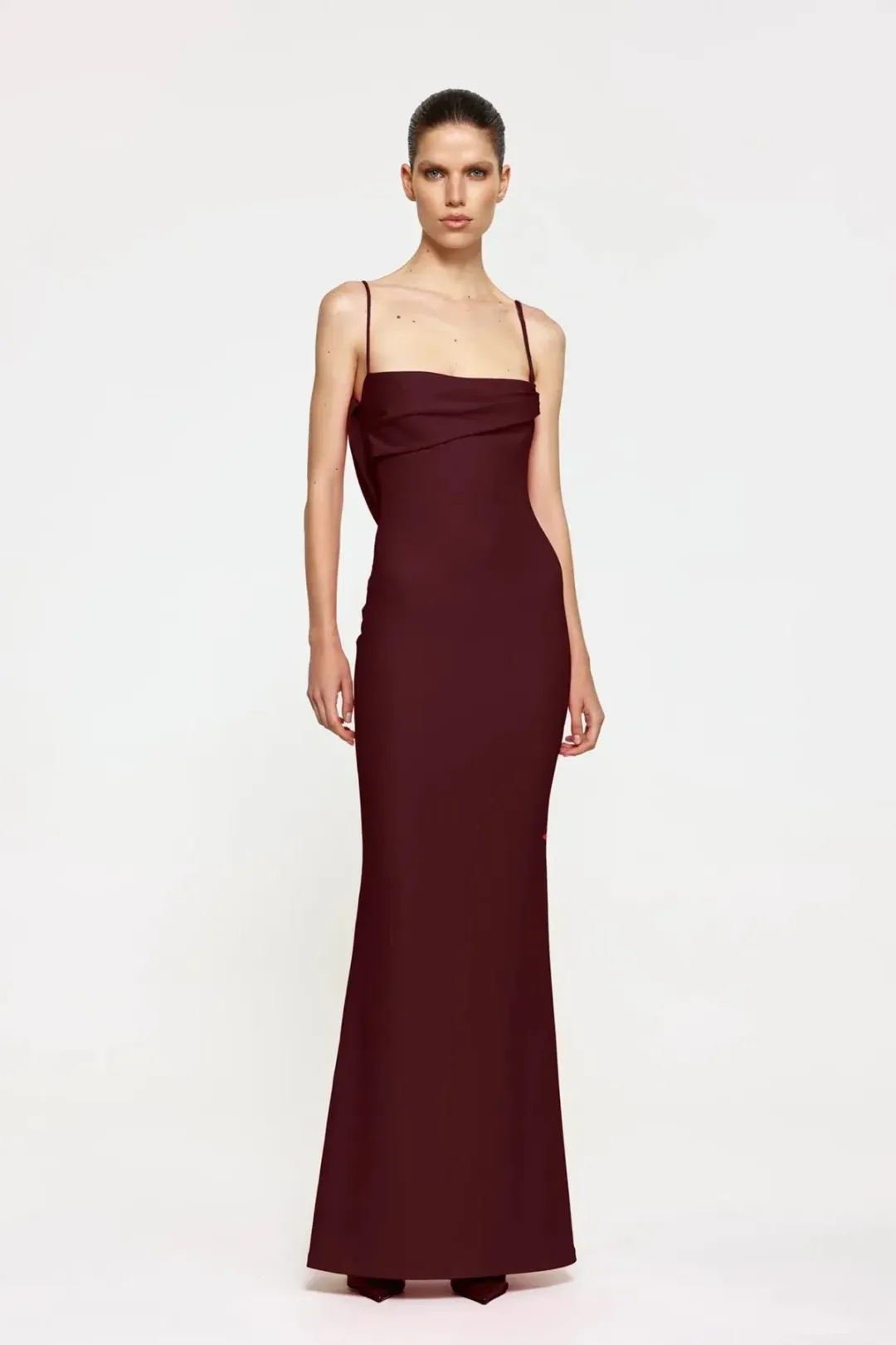 Effie Kats Havilland Gown - Wine size 10 for rent on The Volte - main image
