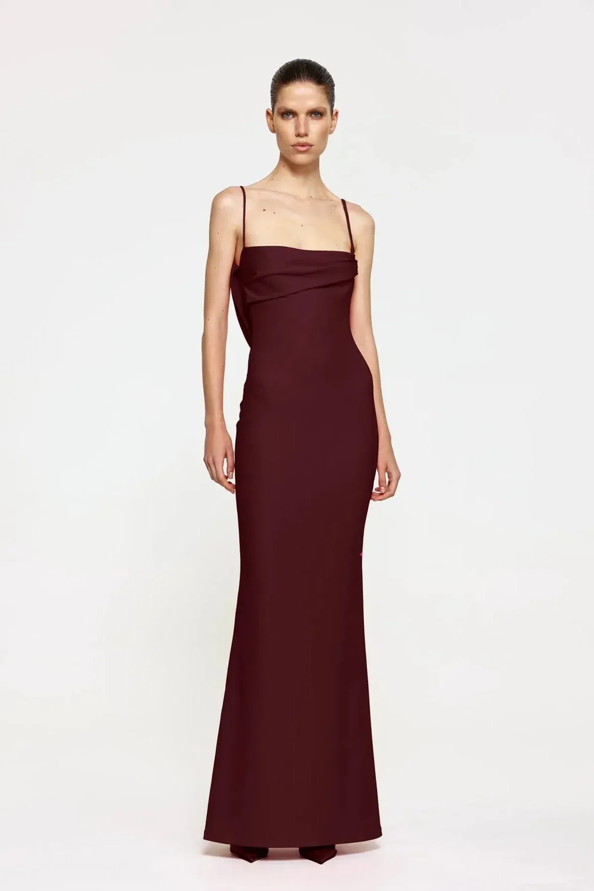 Effie Kats Havilland Gown - Wine size 10 for rent on The Volte - main image