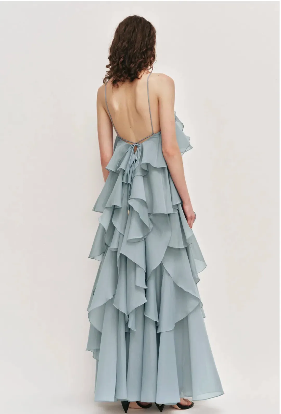 Aje Pandorea layered maxi dress duck egg size 12 for rent on The Volte - main image