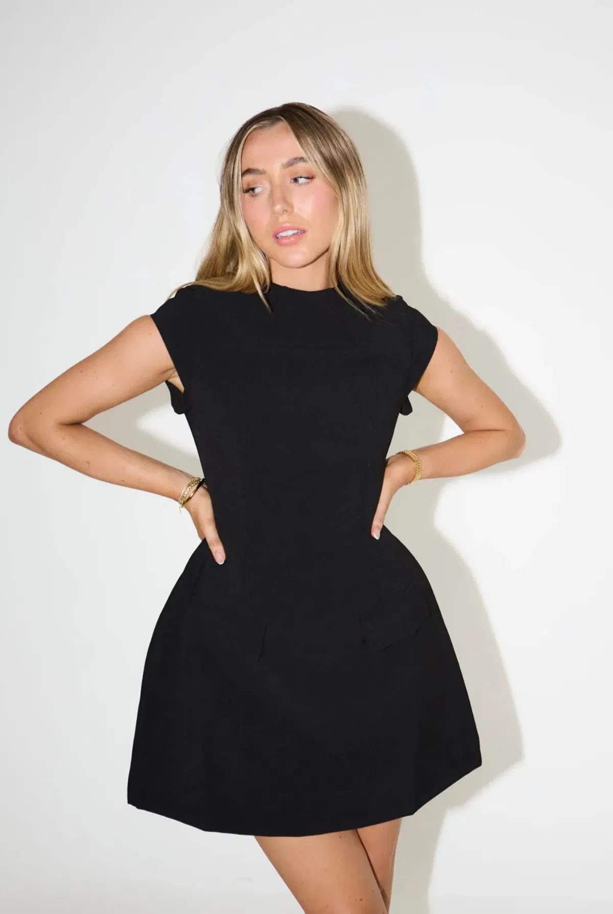 Odd Muse- The Ultimate Muse Cap Sleeve Mini Dress- Black- Size XL - Image 1