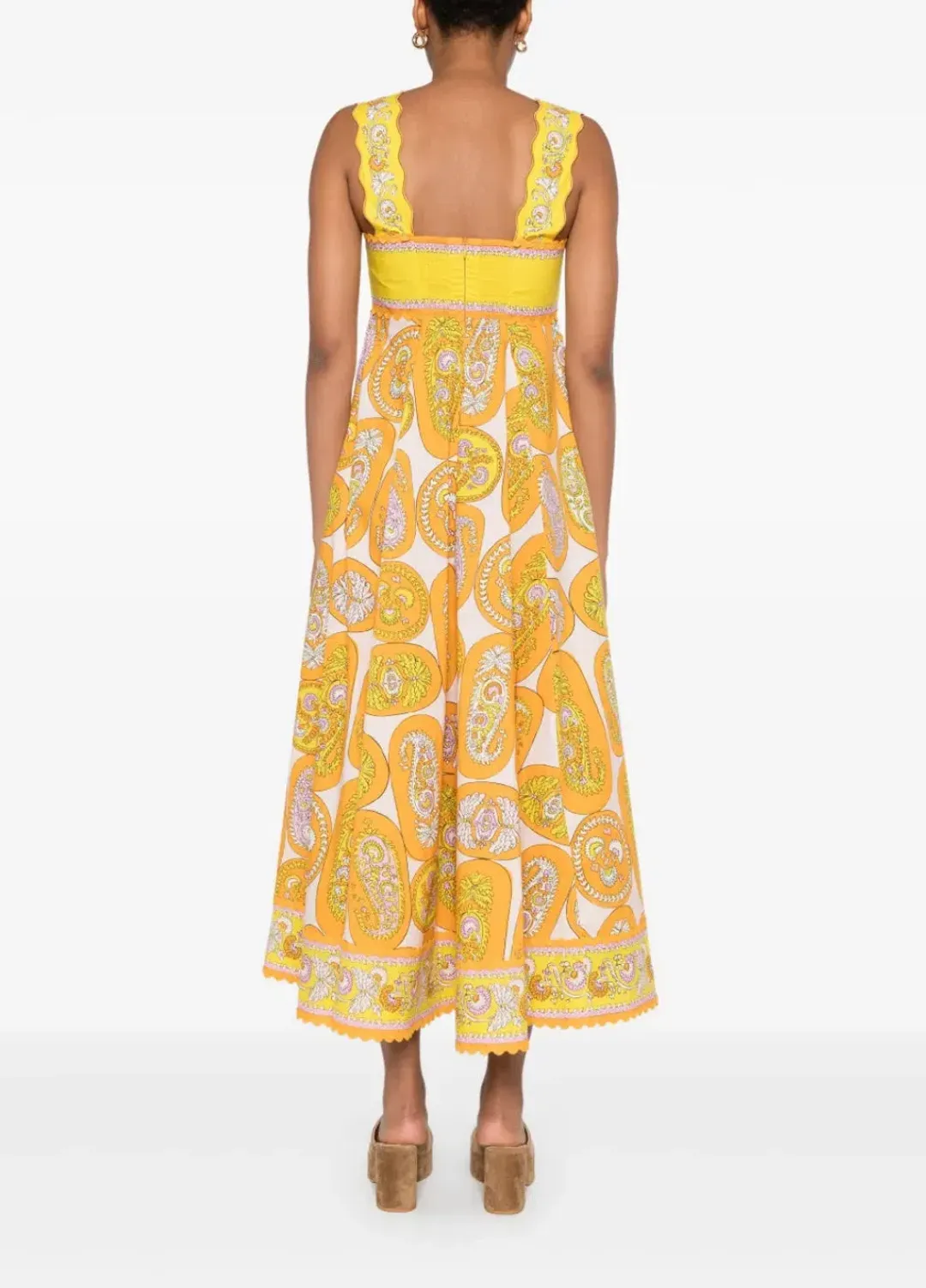 ALEMAIS- Diana Midi Dress-Yellow Multi- Size 14 for rent on The Volte - main image