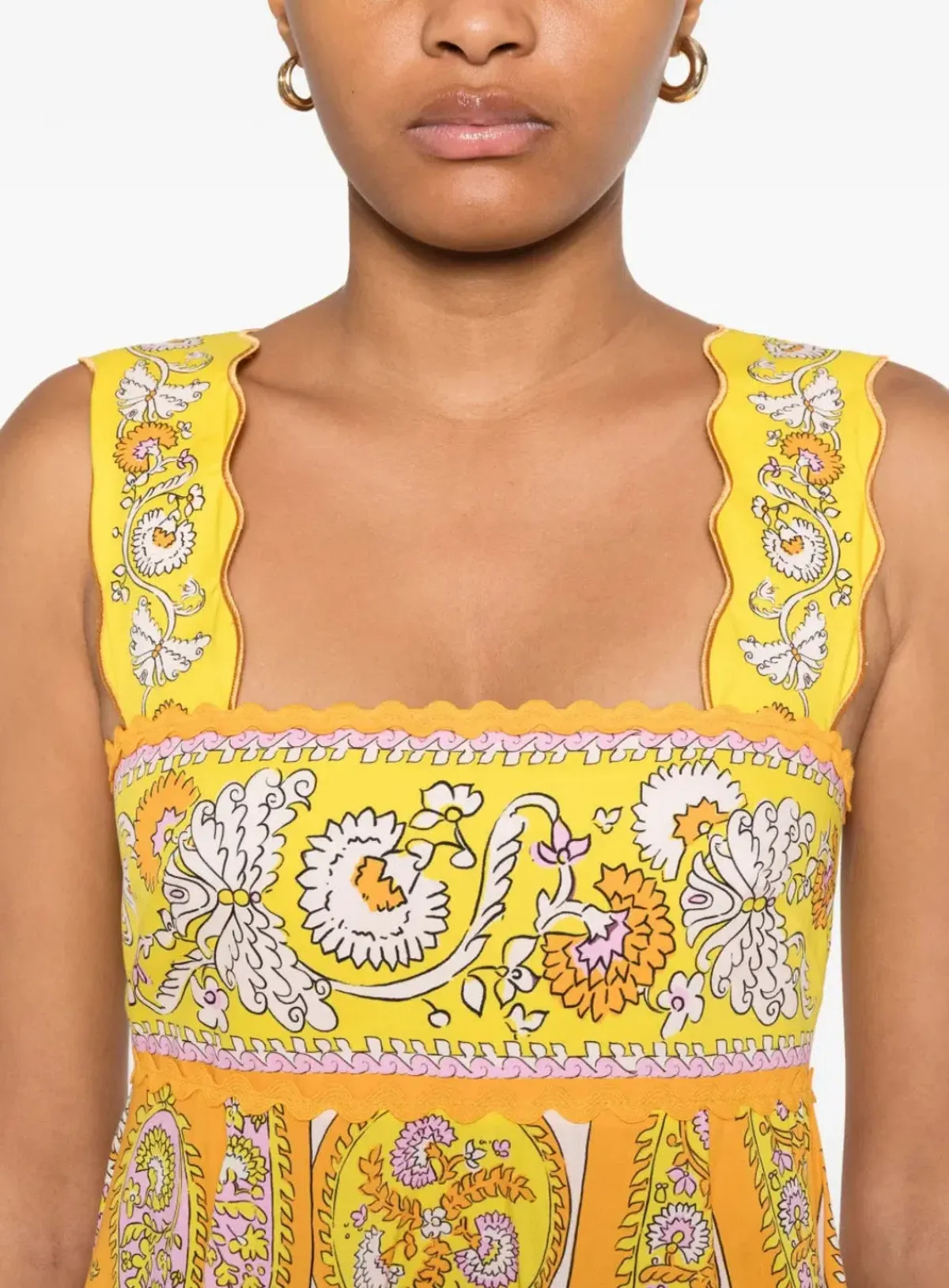 ALEMAIS- Diana Midi Dress-Yellow Multi- Size 14 for rent on The Volte - main image
