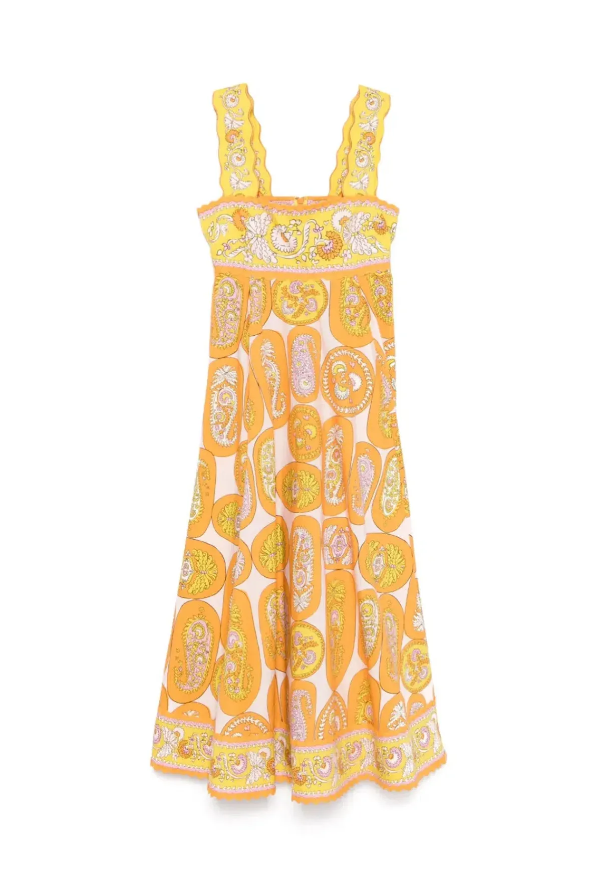 ALEMAIS- Diana Midi Dress-Yellow Multi- Size 14 - Image 2