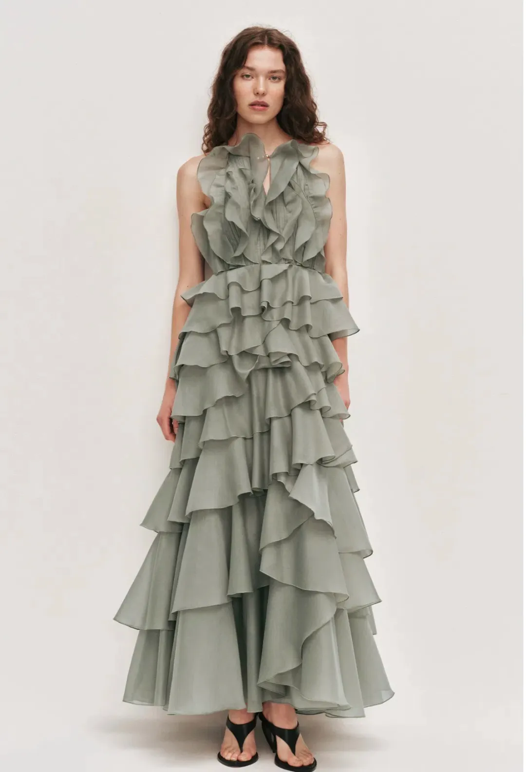 Aje Cleo gown moss green size 10 for rent on The Volte - main image