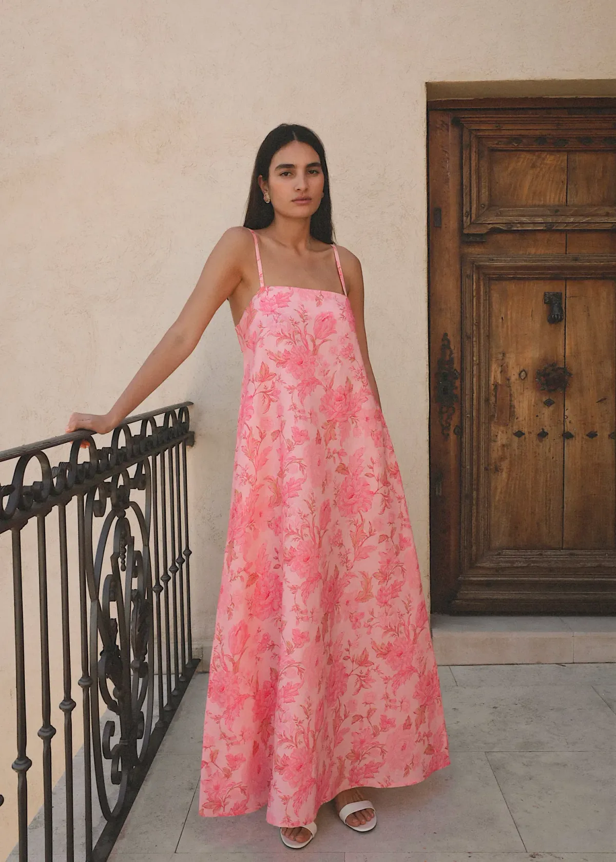 Morton Mac Camilla Maxi Dress in Blush Rose Print Size M / AU 10 - Image 2