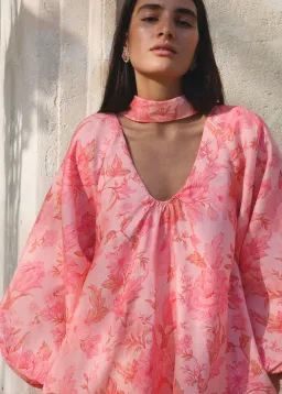 Morton Mac Delphina Maxi Dress & Neck Scarf in Blush Rose One Size for rent on The Volte - image 2