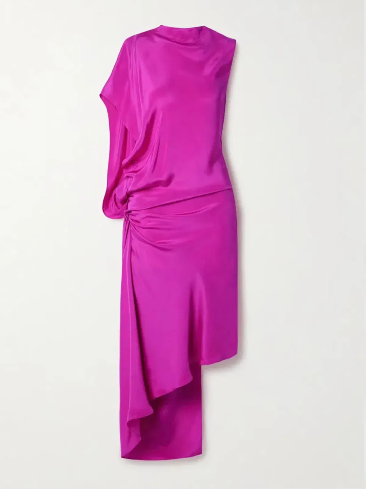 BNWT Christopher Esber Rhodamine Pink Cusco Silk Drape Midi Dress - Size 6 AU - Image 3