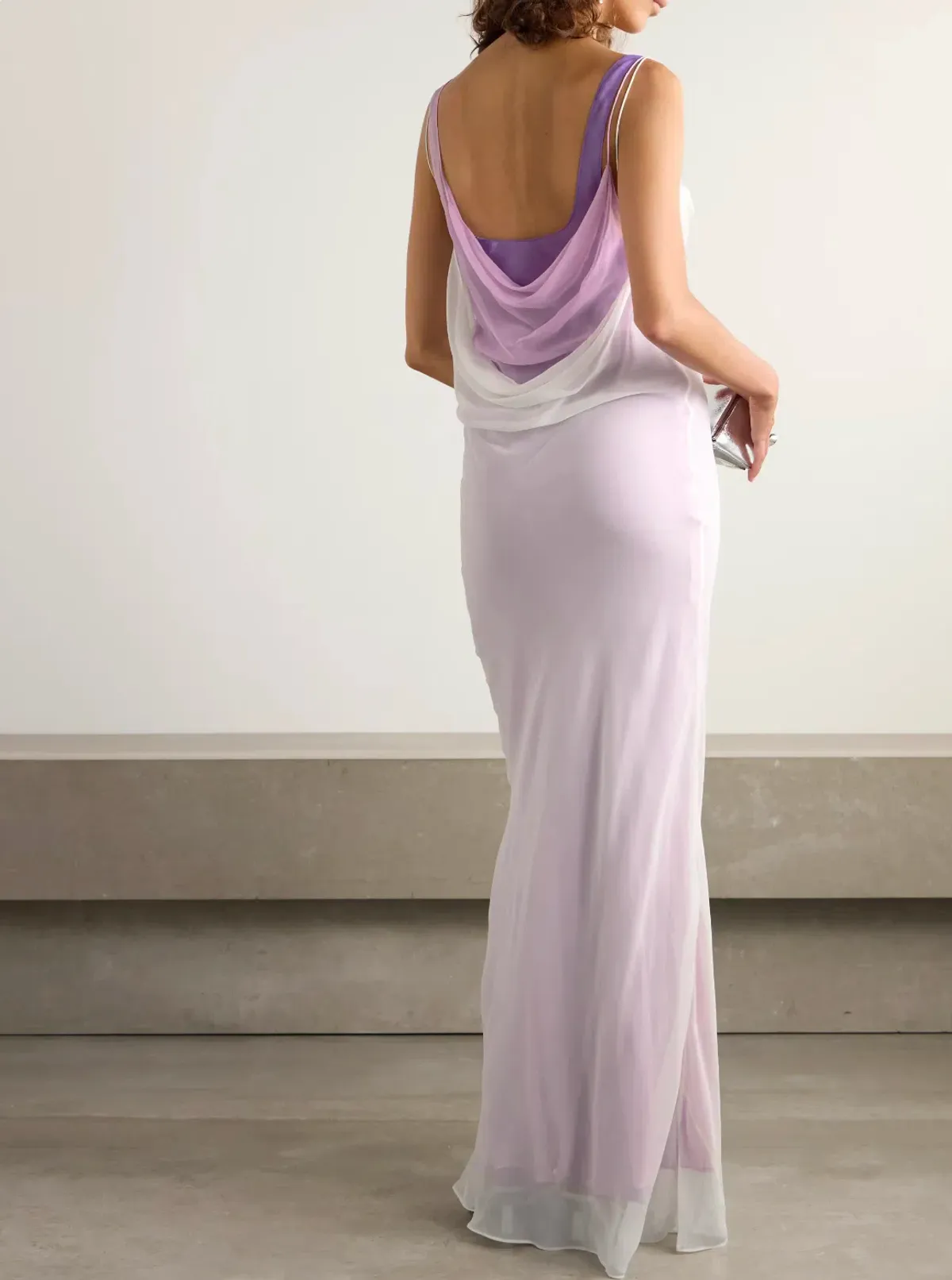 Christopher Esber Grape Multi Tri Layered Cowl Dress - Size 10 AU - Image 2