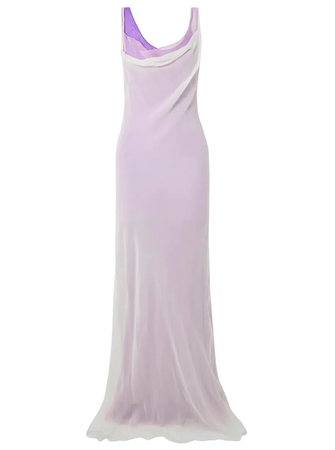 Christopher Esber Grape Multi Tri Layered Cowl Dress - Size 10 AU for rent on The Volte - main image
