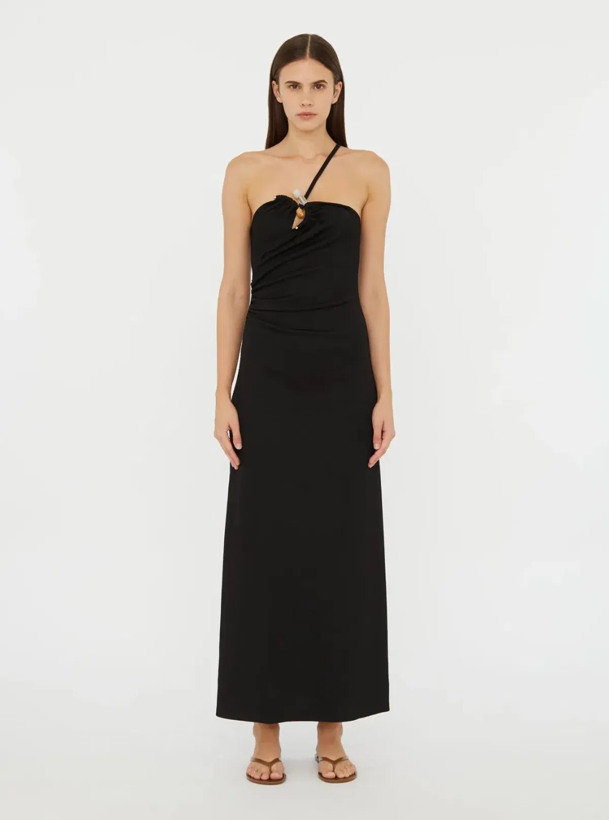 Christopher Esber Black Concave Stone Cami Dress - Size 6 AU for rent on The Volte - main image