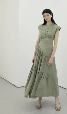 Aje Reflection Dress Oakmoss Size 8 for rent on The Volte - image 1