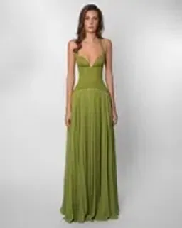 Fenity Gaia Maxi Dress in Green Size M for rent on The Volte - image 11