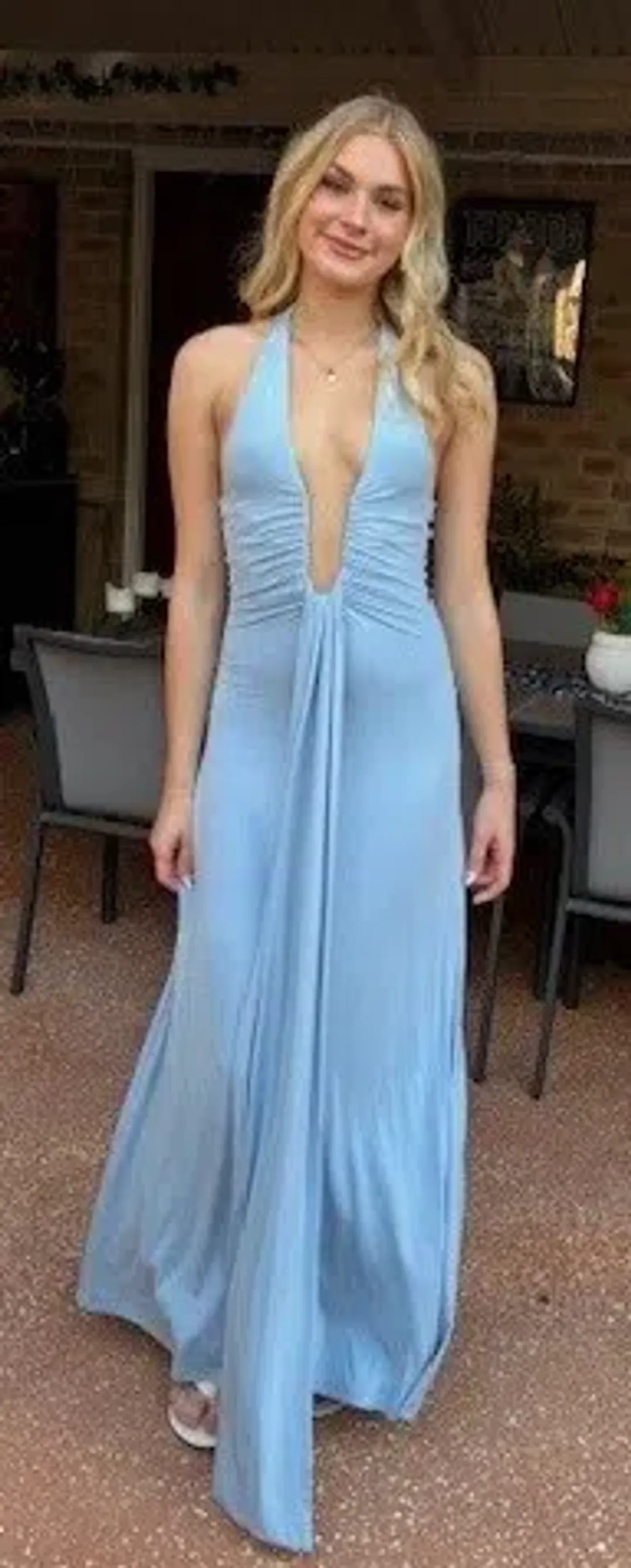 MISHA Jennifer Cupro Maxi Dress Cornflower Blue Medium/AU 10 for rent on The Volte - main image
