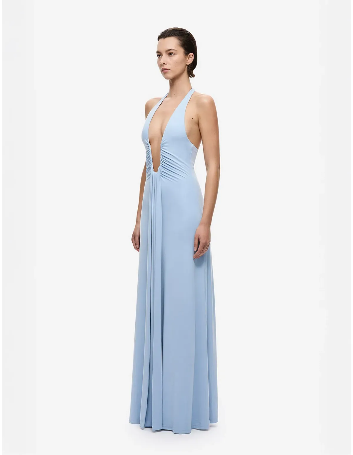 MISHA Jennifer Cupro Maxi Dress Cornflower Blue Medium/AU 10 - Image 2