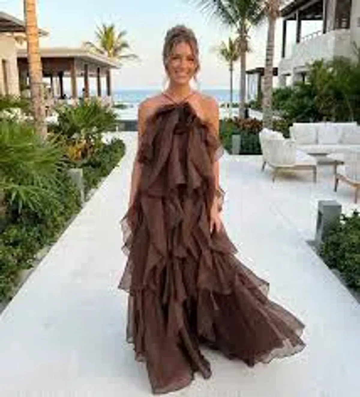 š¤Aje Pandorea Layered Maxi Dress in Carob Chocolate Brown - Size 10 AU š¤ Tiered Ruffled Maxi Gown - Image 15