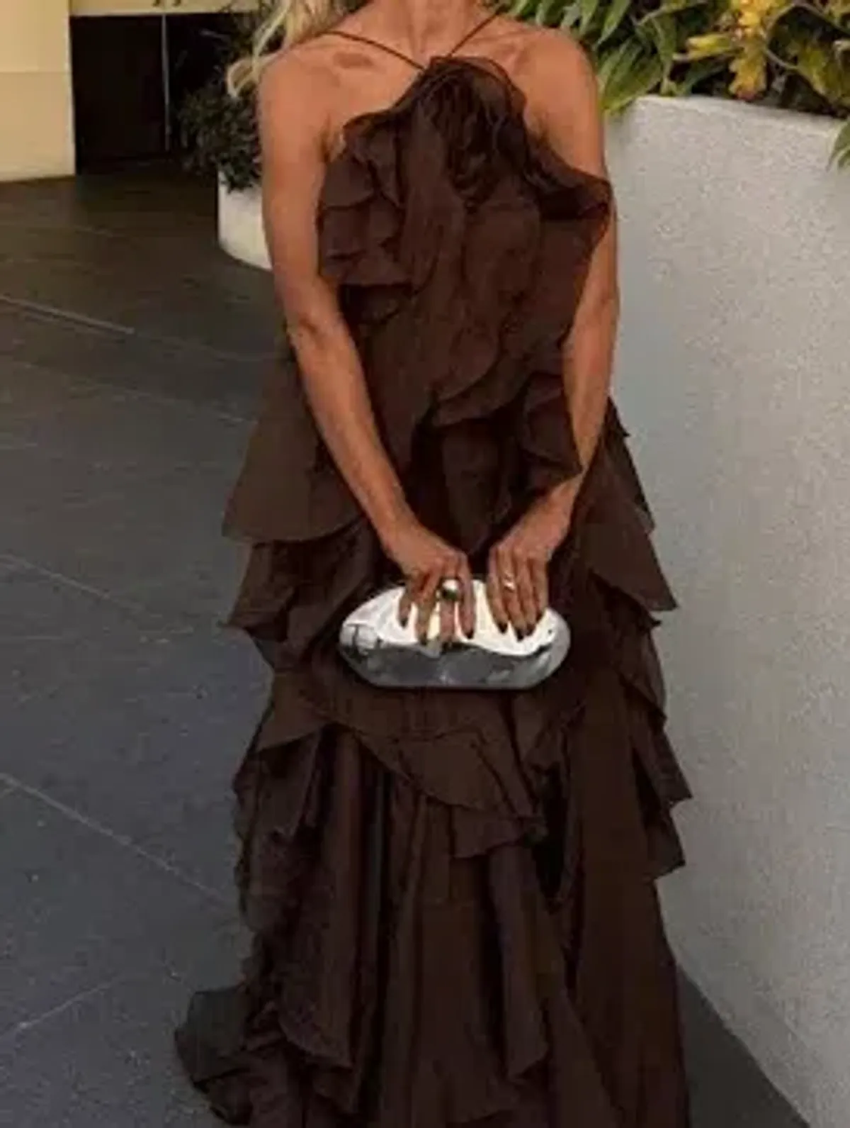 š¤Aje Pandorea Layered Maxi Dress in Carob Chocolate Brown - Size 10 AU š¤ Tiered Ruffled Maxi Gown - Image 14