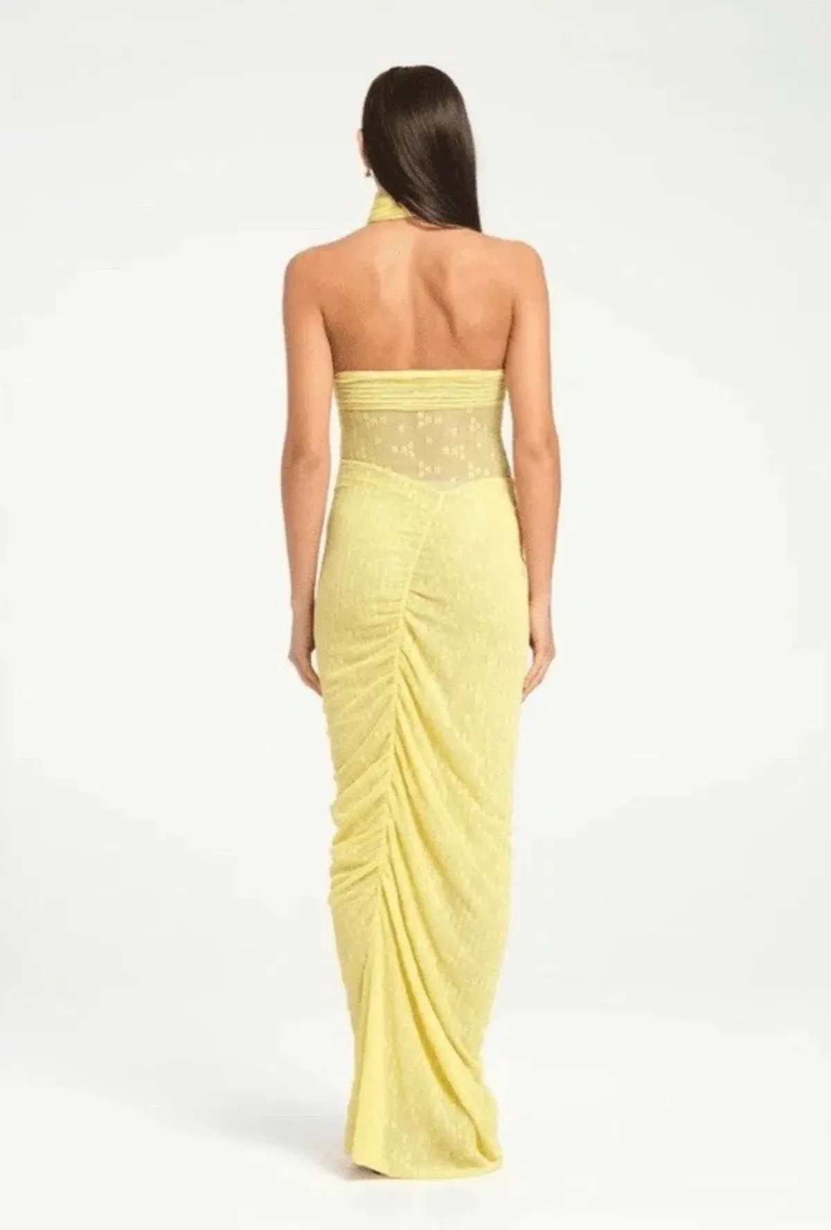 BENNI Hudson Lace Maxi Dress In Butter | Size AU 8 - Image 3