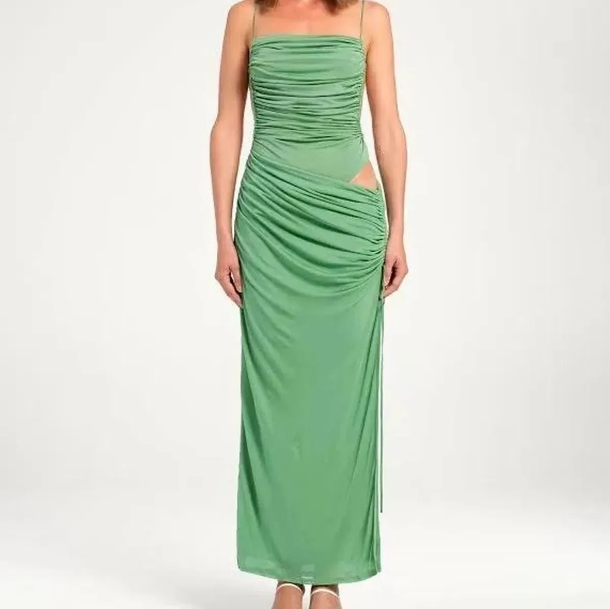 BENNI Miro Maxi Dress In Green Forest | Size AU 8 for rent on The Volte - main image
