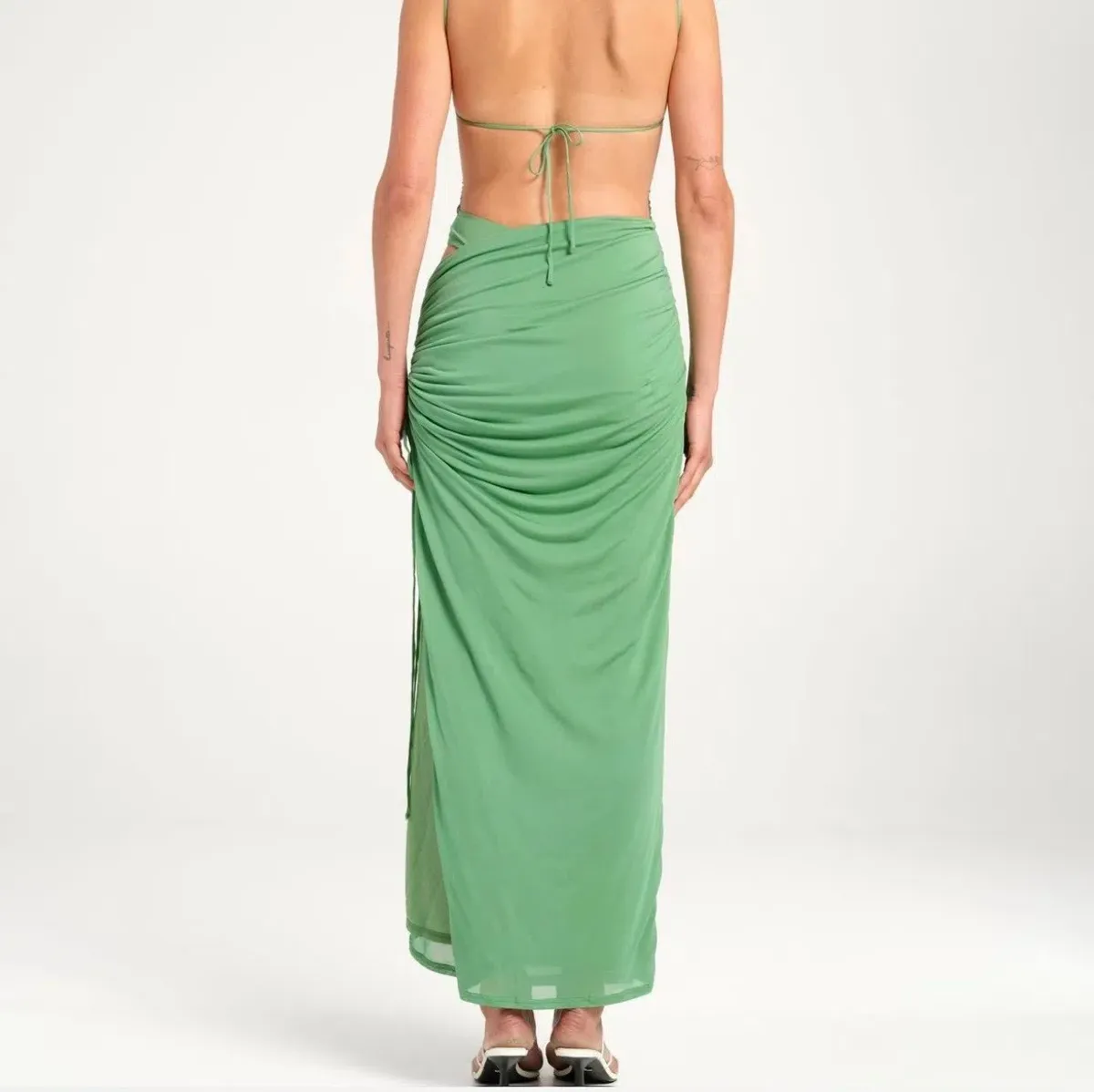 BENNI Miro Maxi Dress In Green Forest | Size AU 8 - Image 2