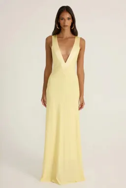 Ance Gria Rosa Gown lemon Maxi Dress Size AU 8 for rent on The Volte - image 1