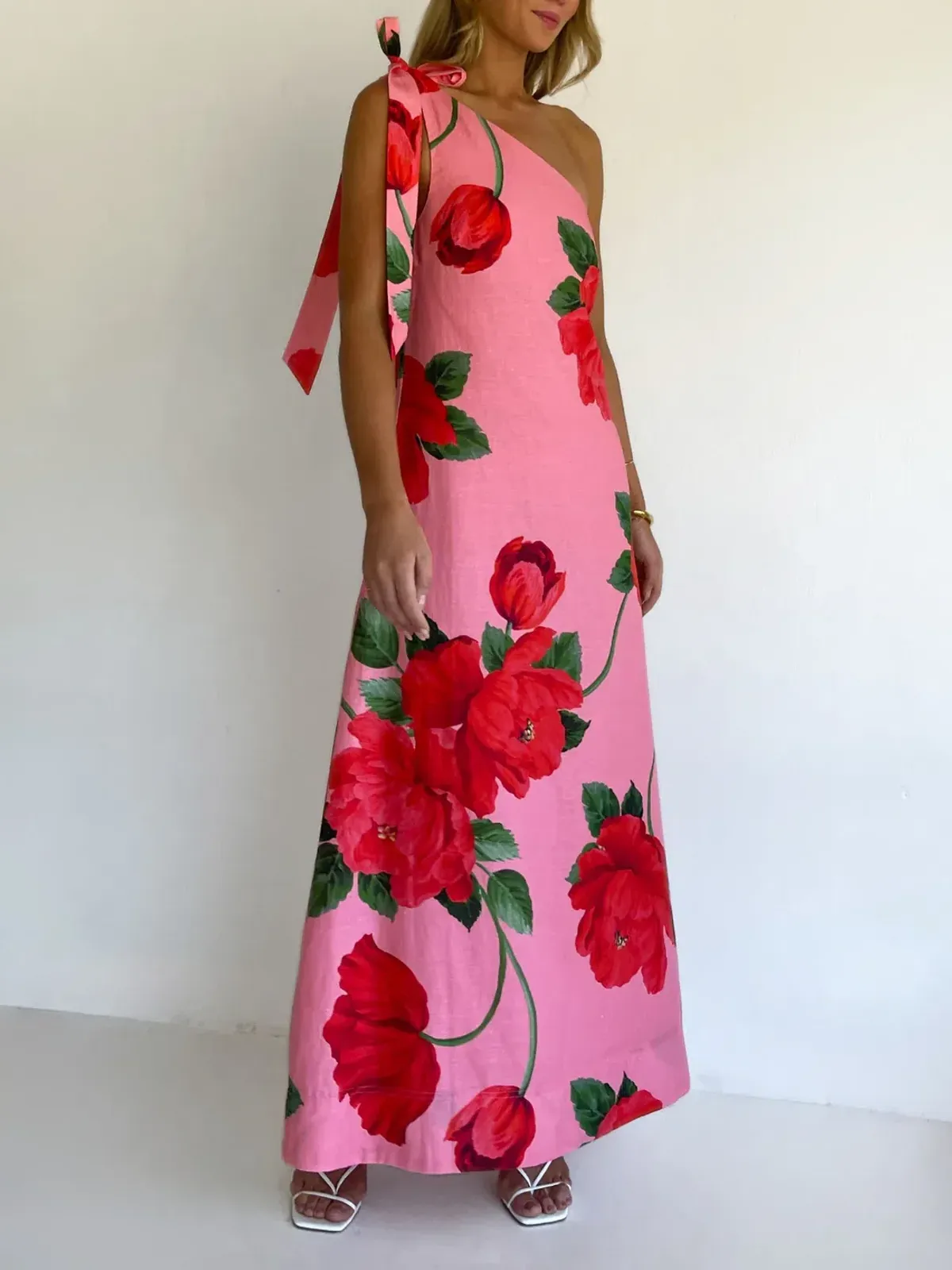 By Nicola Sorrento Maxi Dress In Raspberry Bloom - Image 1