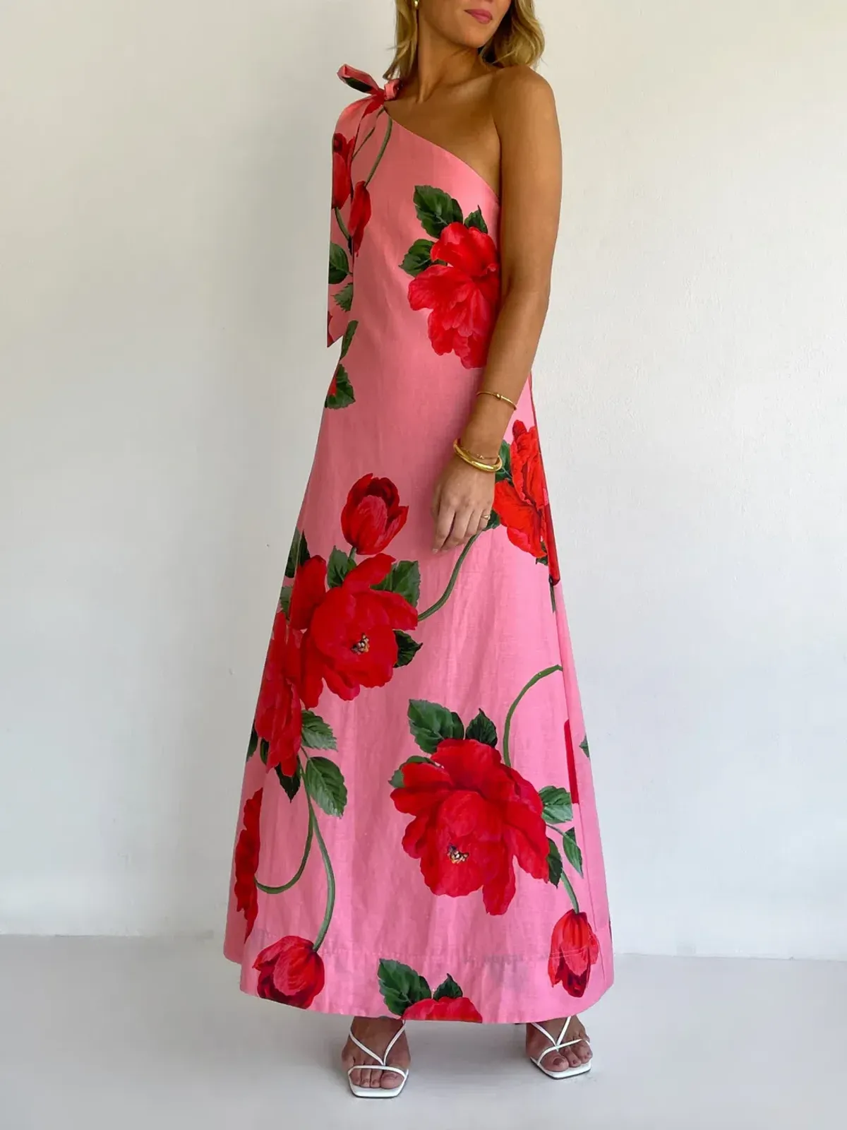 By Nicola Sorrento Maxi Dress In Raspberry Bloom - Image 3